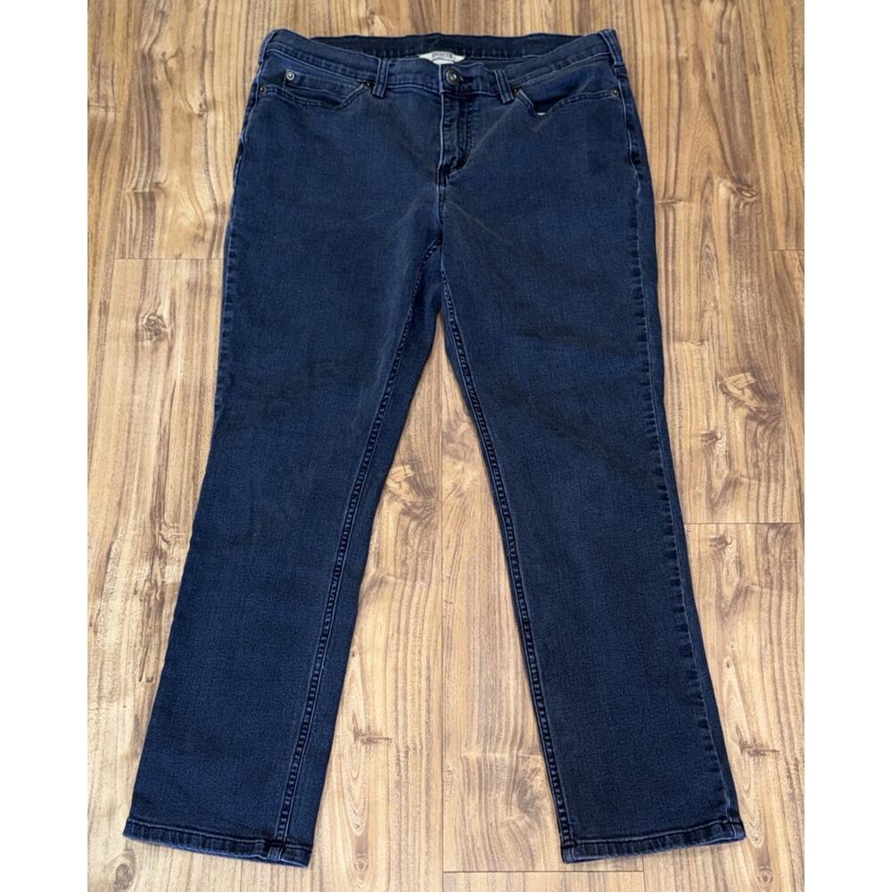 Duluth Trading Jeans Womens 12x29 Straight Leg Black Daily Denim Stretch